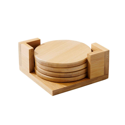 Bamboo Wood Coaster Set - 4