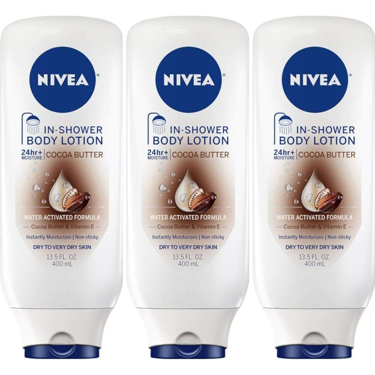 Nivea Cocoa Butter In Shower Lotion, Body Lotion For Dry Skin