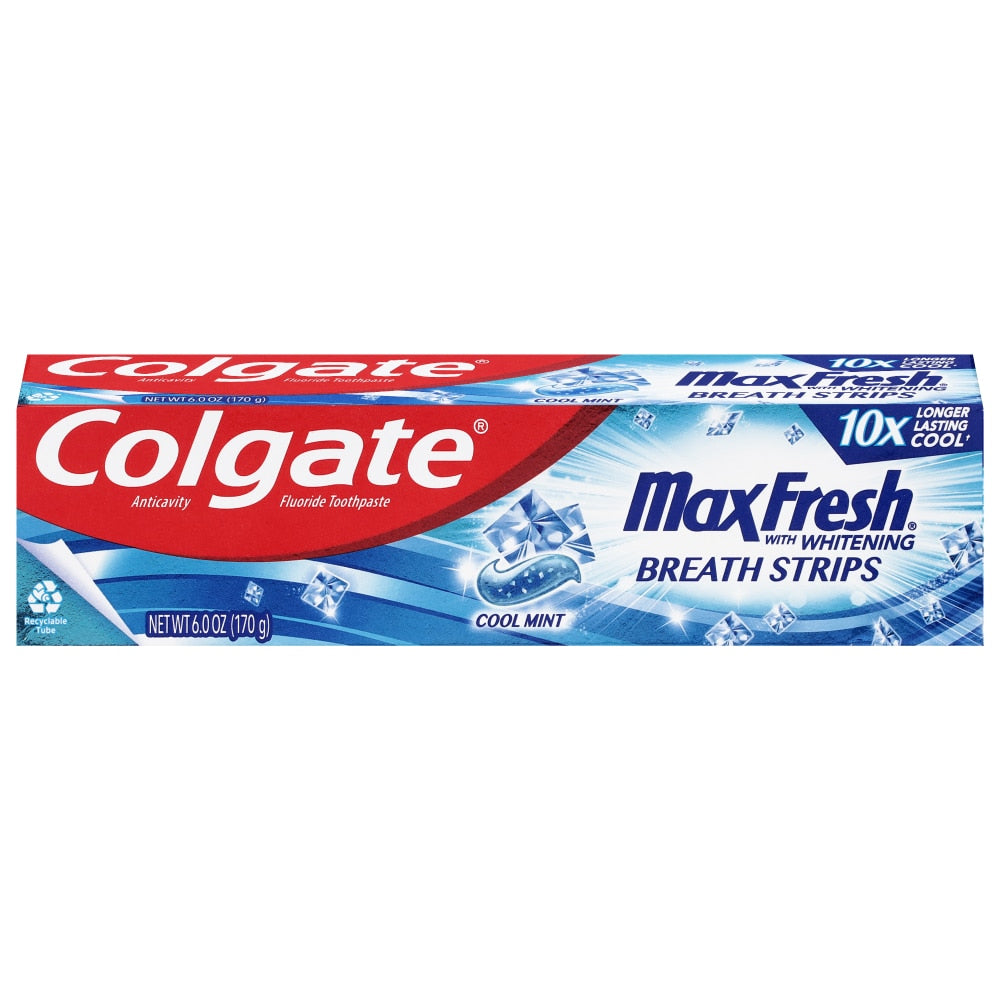 Colgate Max Fresh Toothpaste With Mini Breath Strips Cool Mint - 6oz