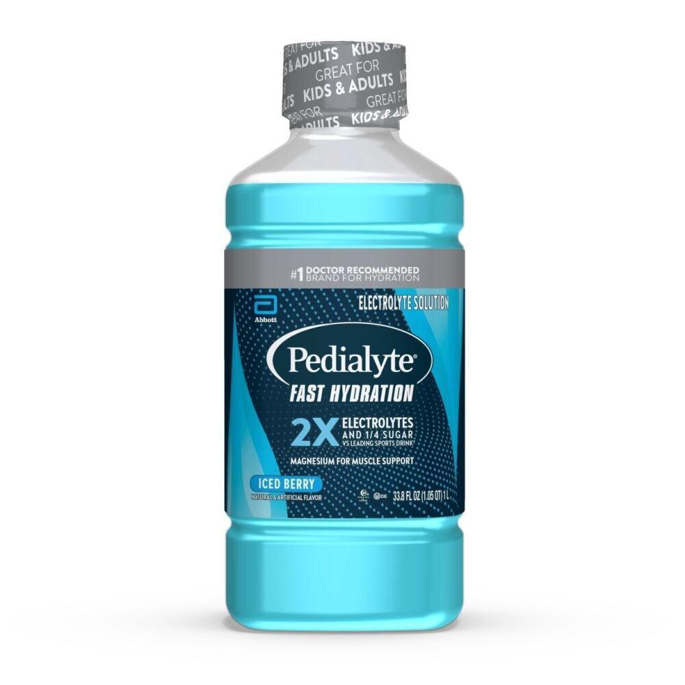 Pedialyte Fast Hydration Iced Berry Electrolyte Solution