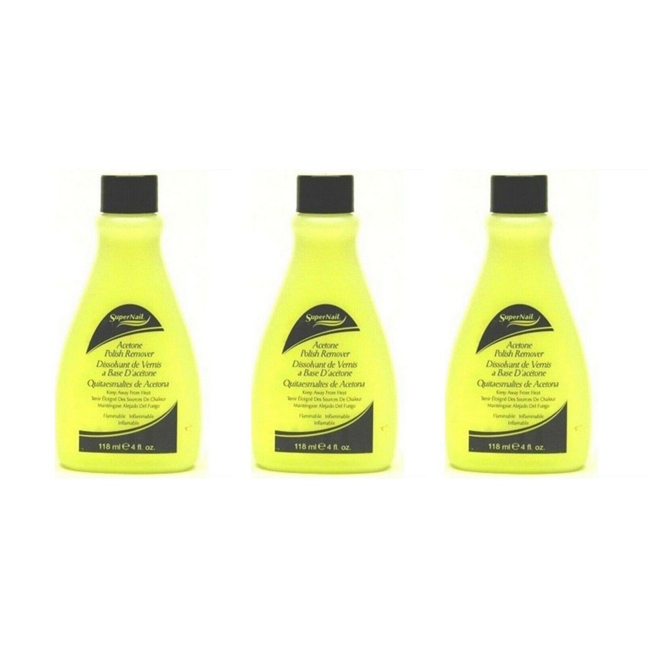 Supernail Super Nail Acetone Polish Remover, Yellow, 4 Oz