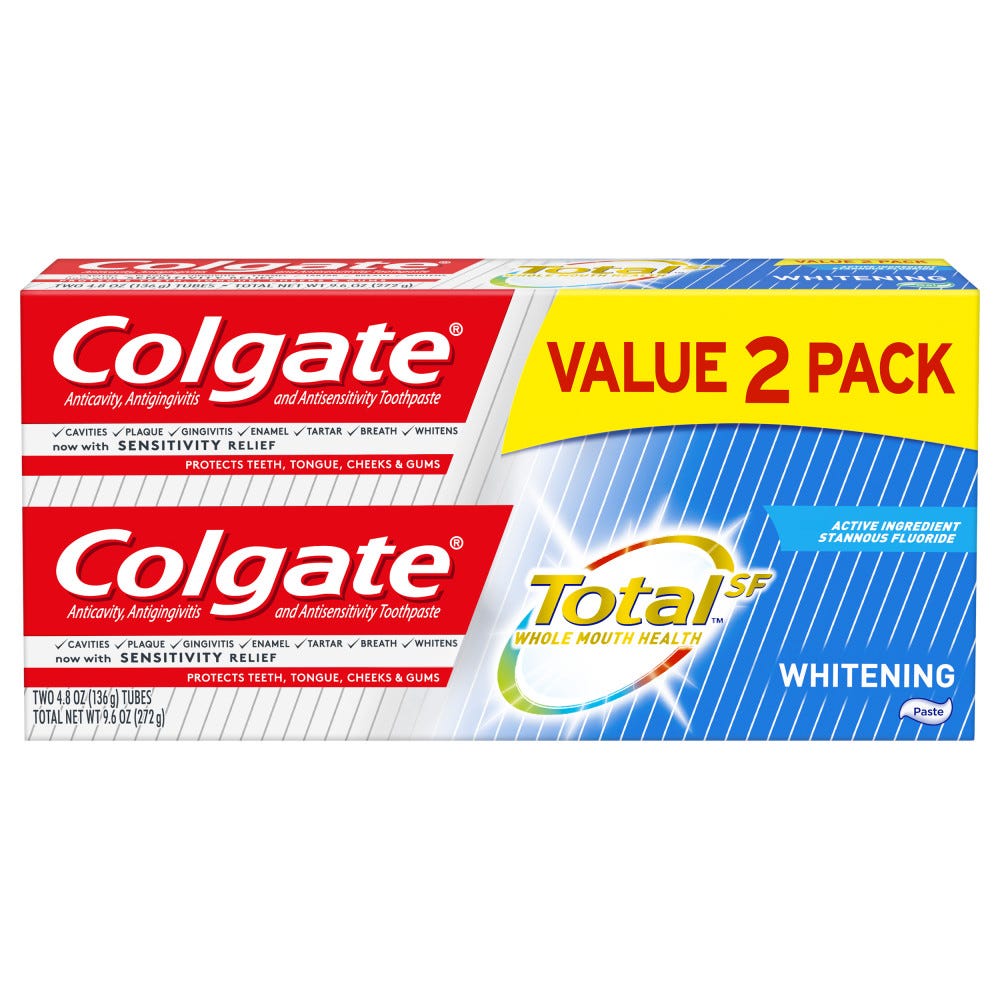 Colgate Total Toothpaste, Whitening, 2 Value Pack