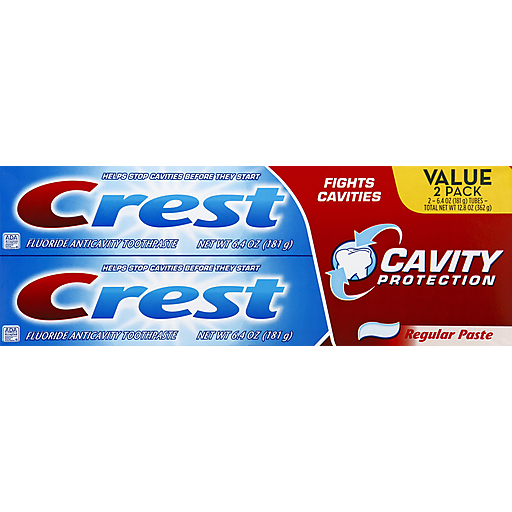 Crest Cavity Protection Toothpaste, Fluoride Anticavity, Regular Paste, Value