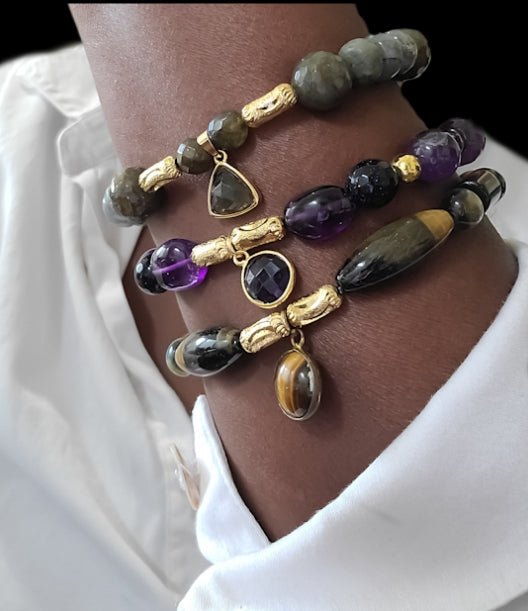 18k Gold plated Amethyst Bracelet