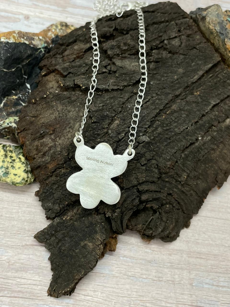 Handmade Sterling Silver Kingman Turquoise Necklace "Signed Nizhoni" (5)