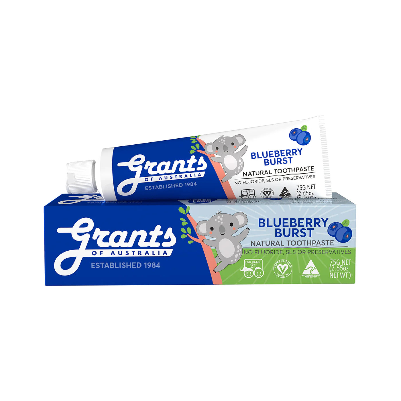 Grant's Kids Natural Blueberry Burst w/Low Fluoride Toothpaste