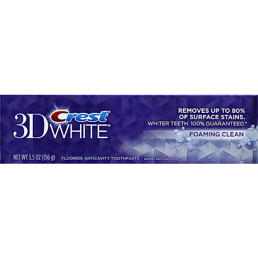 Crest 3D White Fluoride Anticavity Toothpaste Foaming Clean