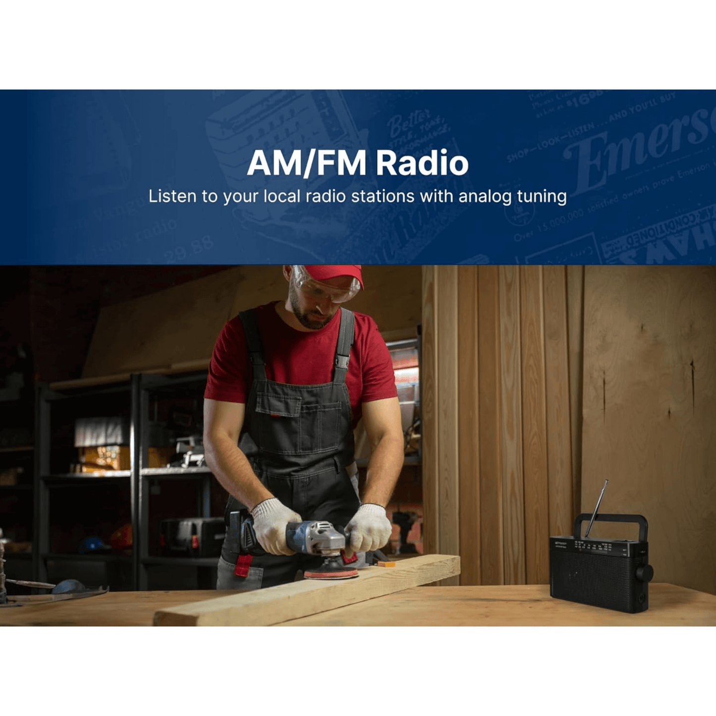 Emerson AM/FM/WB Radio with Telescopic Antenna
