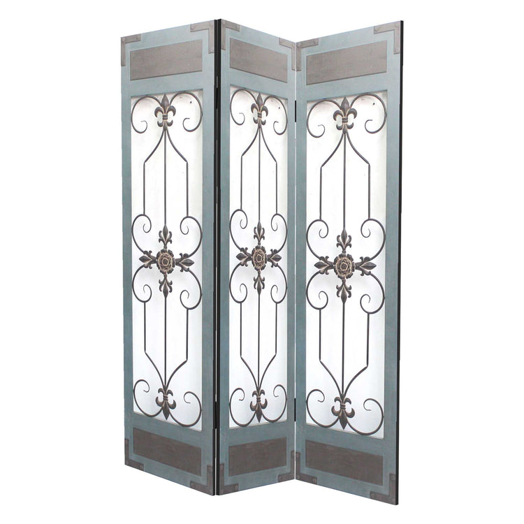 1 x 60 x 72 Blue Wood Metal Screen