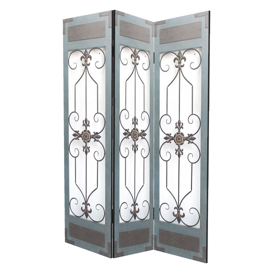 1 x 60 x 72 Blue Wood Metal Screen