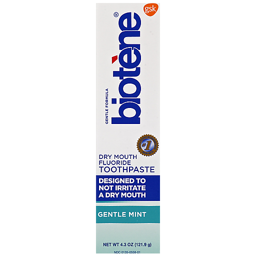 Biotene Dental Toothpaste Dry Mouth Gentle Mint 4.3 Oz
