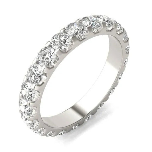 AGI Certified 2 CTW Round Lab Grown Diamond Eternity Band in 14K White