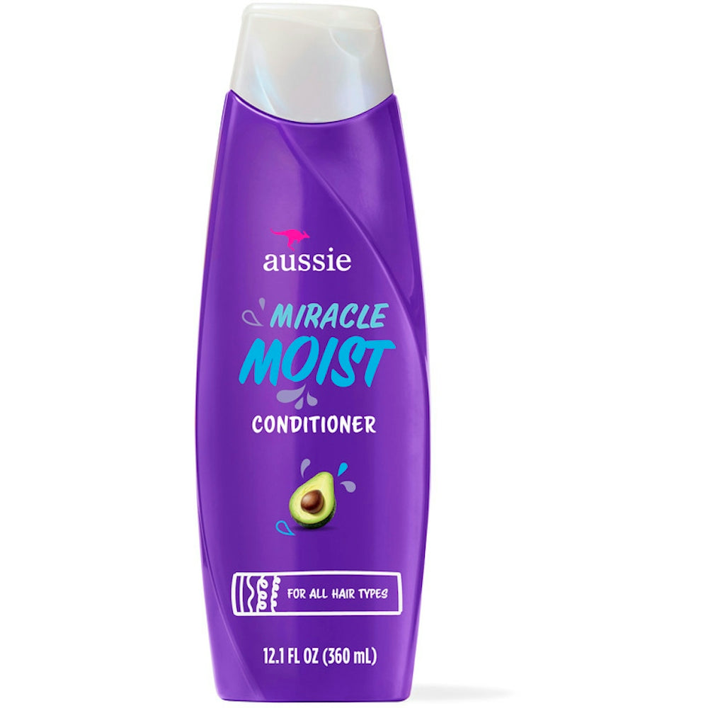 Aussie Paraben-Free Miracle Moist Conditioner W/ Avocado & Jojoba Oil For Dry Hair, 12.1 Fl Oz
