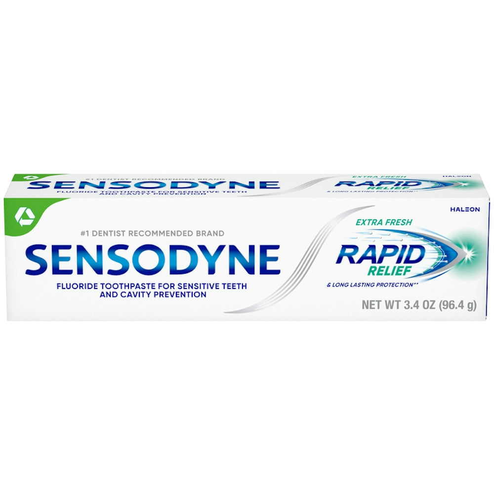 Sensodyne Rapid Relief Fluoride Extra Fresh Toothpaste, 3.4 Ounce