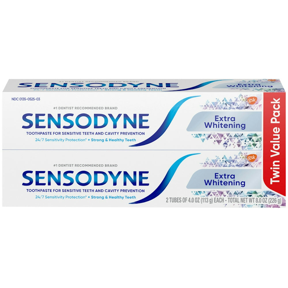 Sensodyne Toothpaste, Extra Whitening, Twin Value Pack