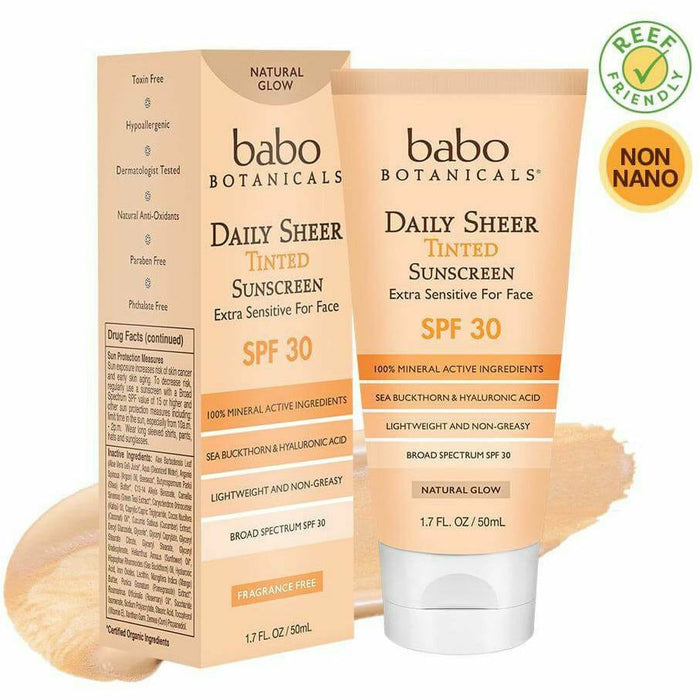 Babo Botanicals Natural Glow Daily Sheer Tinted Sunscreen - SPF 30 - 1.7 Fl Oz