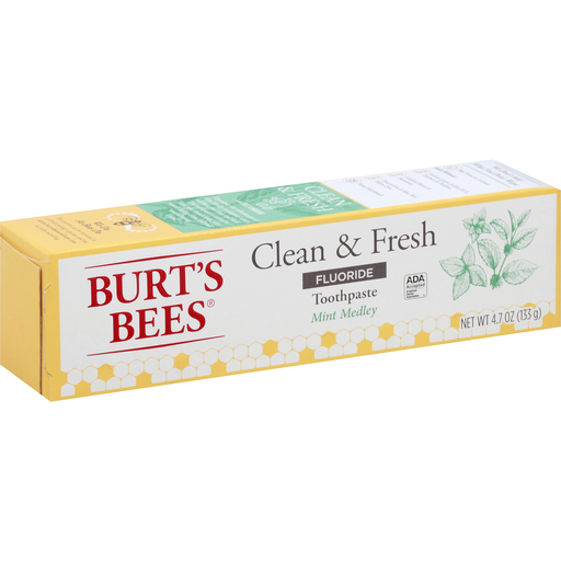 Burt's Bees Toothpaste, Clean & Fresh, Fluoride, Mint Medley