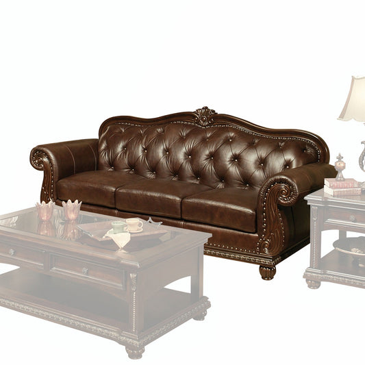 37inches X 94inches X 42inches Espresso Top Grain Leather Match