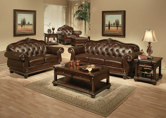 37inches X 94inches X 42inches Espresso Top Grain Leather Match