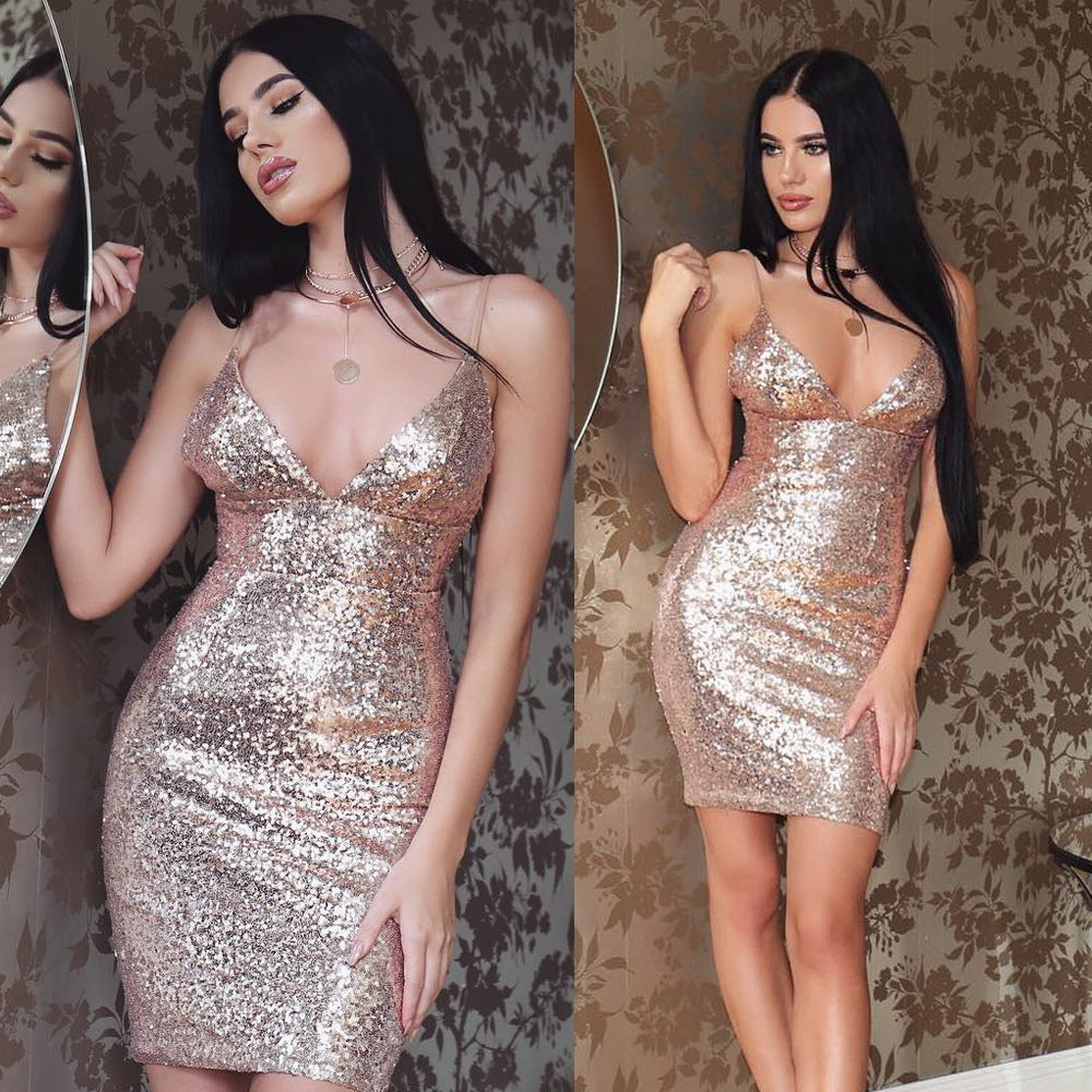 Sparkling Diva Strap Sequin Dress