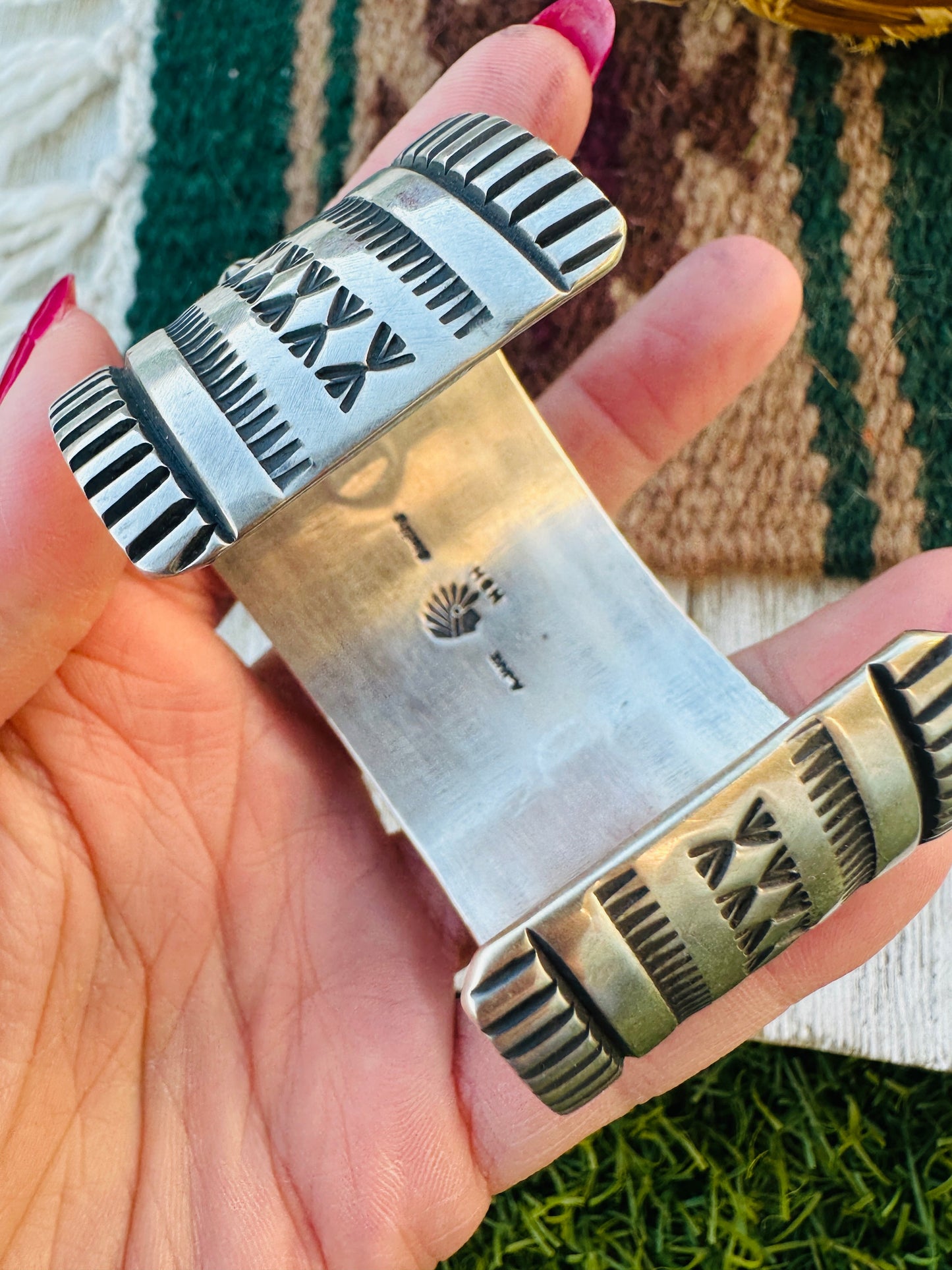 Handcrafted Old Pawn Sterling Silver & Sonoran Mountain Turquoise Cuff Bracelet