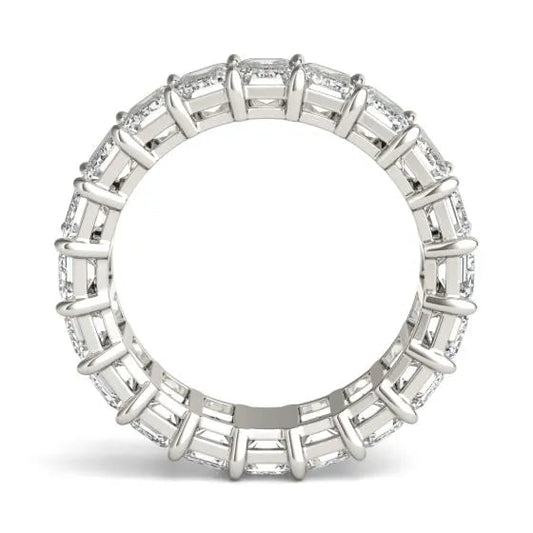 6 1/4 CTW Emerald Lab Grown Diamond Couture Classic Eternity Ring 14K