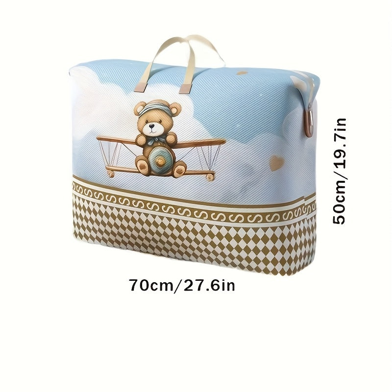 Adorable Bear Pilot Light Blue Storage Bag Foldable Organizer
