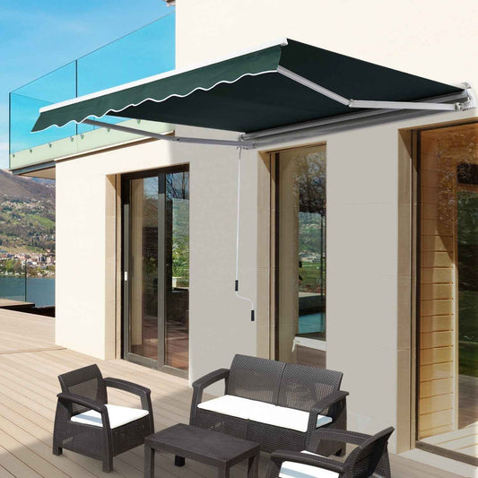Manual Retractable Awning 6.6’ x 8.2’ Sunshade Shelter Canopy
