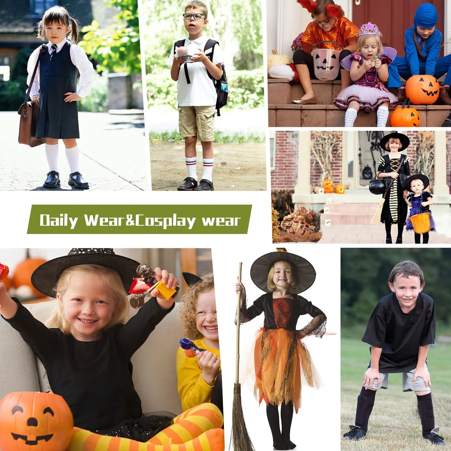 Zando 4 Pairs Kids Soccer Socks Baseball Softball Socks Youth Athletic Socks Boys Girls Knee High Socks 4-10 Years Little Kid 10-12 Years Black*2/White*2