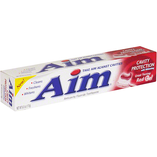 AIM Multi-Benefit Cavity Protection With Whitening Cinnamint Gel Toothpaste 6 Oz. Box