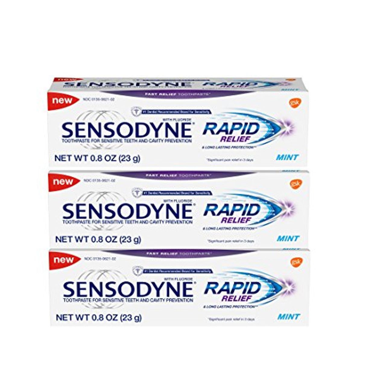 Sensodyne� Rapid Relief Toothpaste For Sensitive Teeth And Cavity Prevention Mint Travel Size 0_8 Ounces 23g