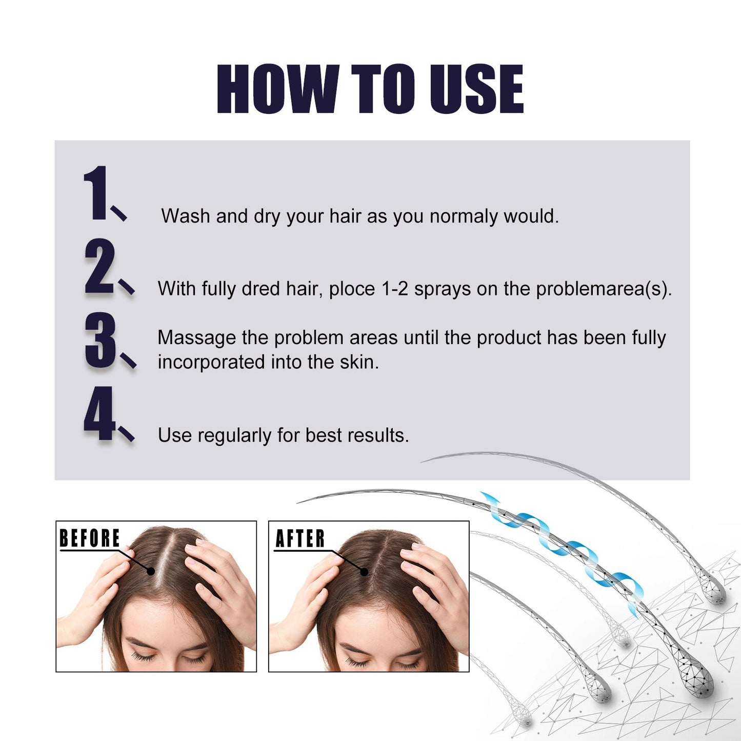 Herbal Hair Essence, Moisturizes Scalp Strong Hair Roots Thick Beard Care Essence