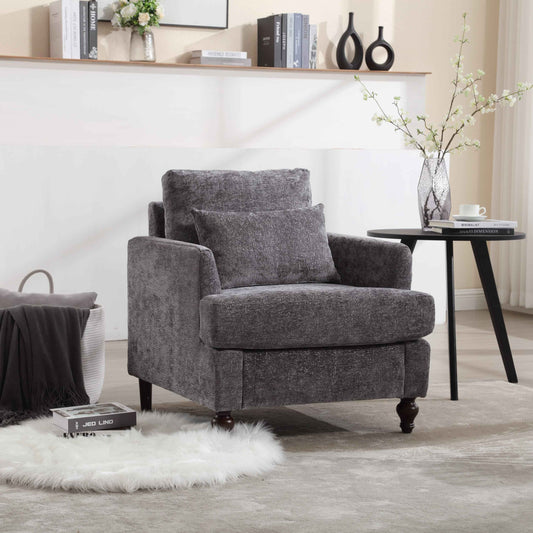 Wood Frame Armchair, Modern Accent Chair Lounge Chair for Living