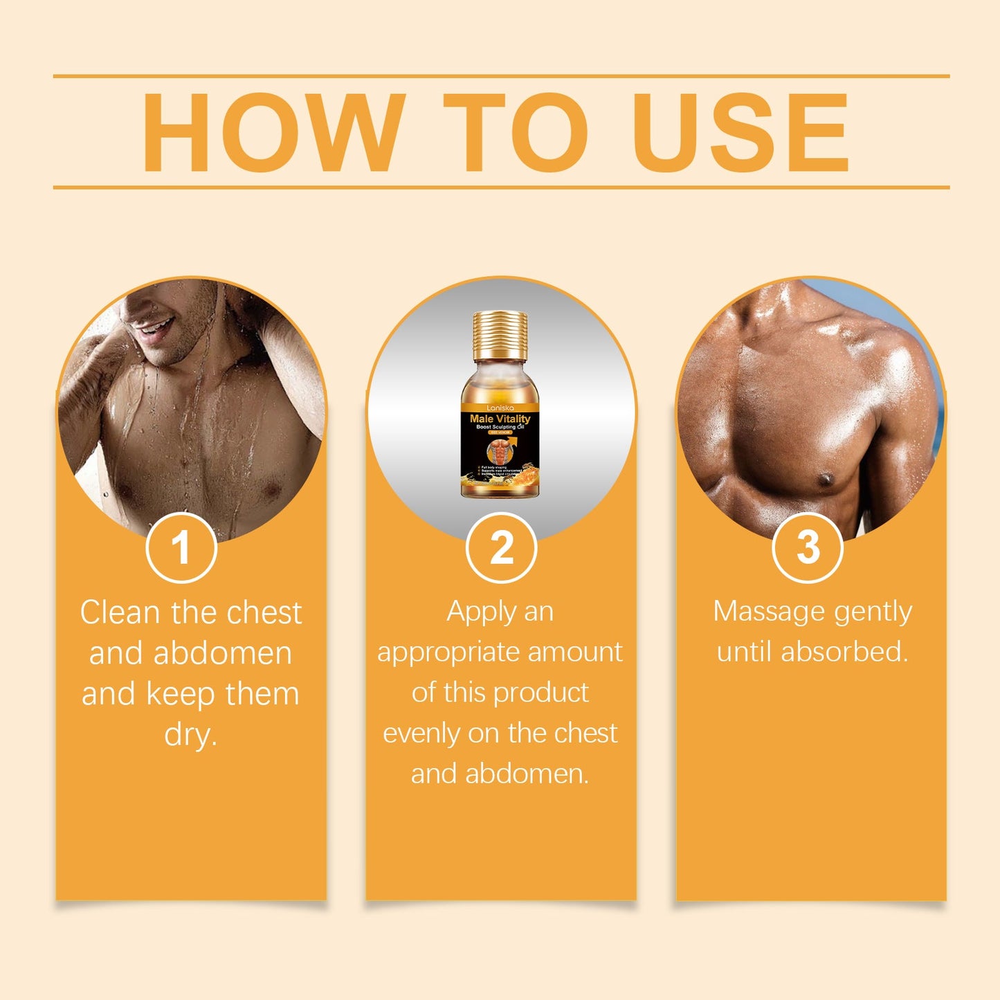 Men's Chest Care Oil Tightens Skin Body Care Improves Chest Contours Massage Essential Oil