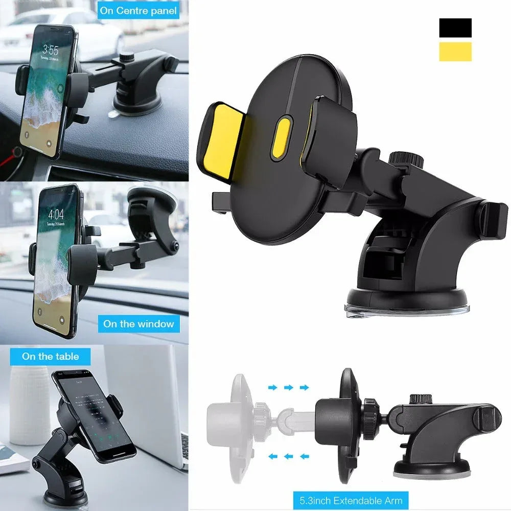 Car Phone Holder Long Rod Telescopic Car Dashboard Suction Cup Type - Trustymall