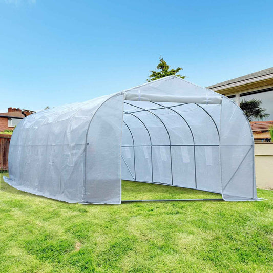 Outsunny 26’L x 10’W x 6.5’H Large Outdoor Heavy Duty Walk-In