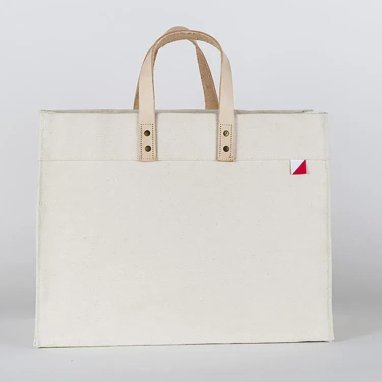 Box Tote Bag Canvas and Leather - Trustymall