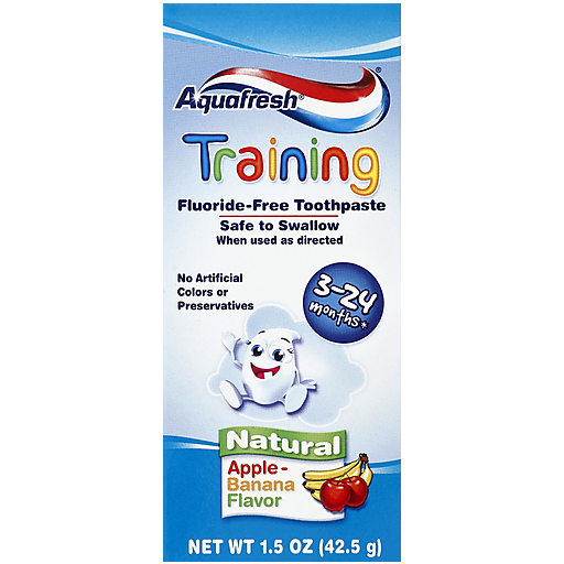 Aquafresh Training Natural Apple-Banana Flavor Fluoride-Free Toothpaste 1.5 Oz. Box