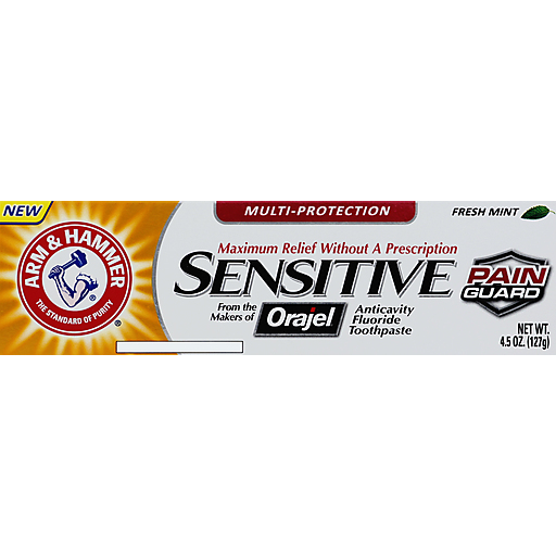 Arm & Hammer Sensitive Pain Guard Toothpaste, Anticavity Fluoride, Multi-Protection, Fresh Mint