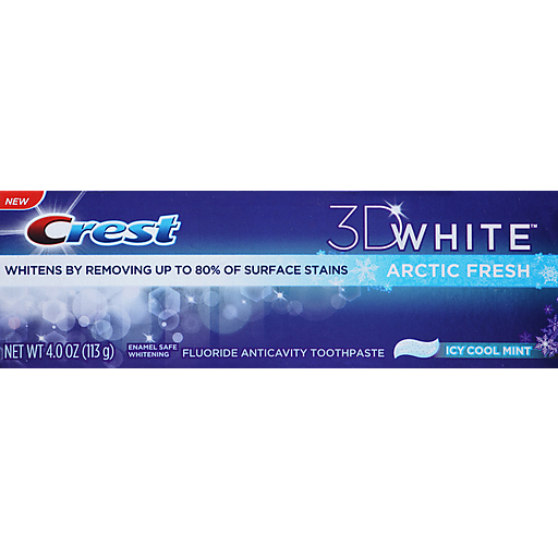 Crest 3D White Arctic Fresh Icy Cool Mint Fluoride Anticavity Toothpaste 4 Oz. Box