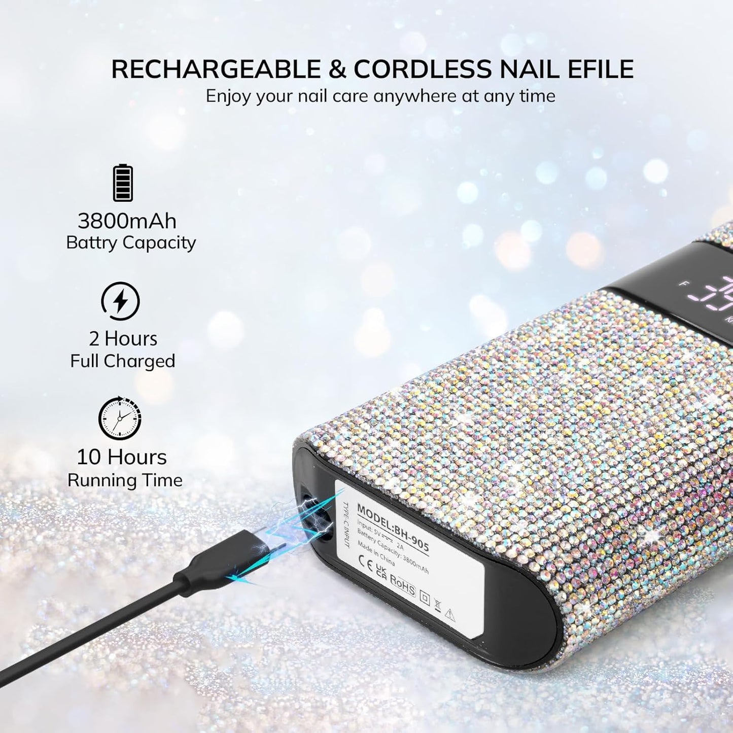 Crown Nail Lamp & Wand Nail Drill Bundle – Crystal Diamond