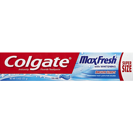 Colgate Max Fresh Cool Mint Toothpaste With Mini Breath Strips-7.8 Oz