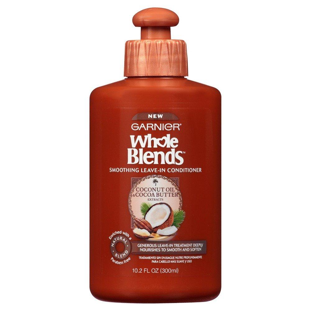 Whole Blends Garnier Smoothing Leave-In Conditioner With Coconut Oil & Cocoa Butter Extracts, 10.2 Fl Oz