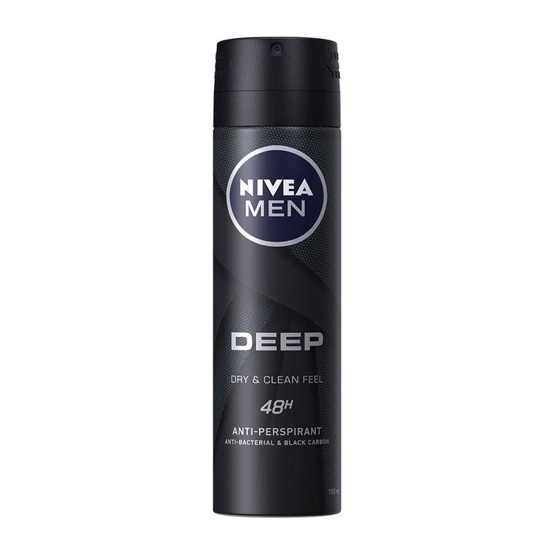 Nivea Men Deep Black Carbon Darkwood 48hr Antiperspirant 150 Ml