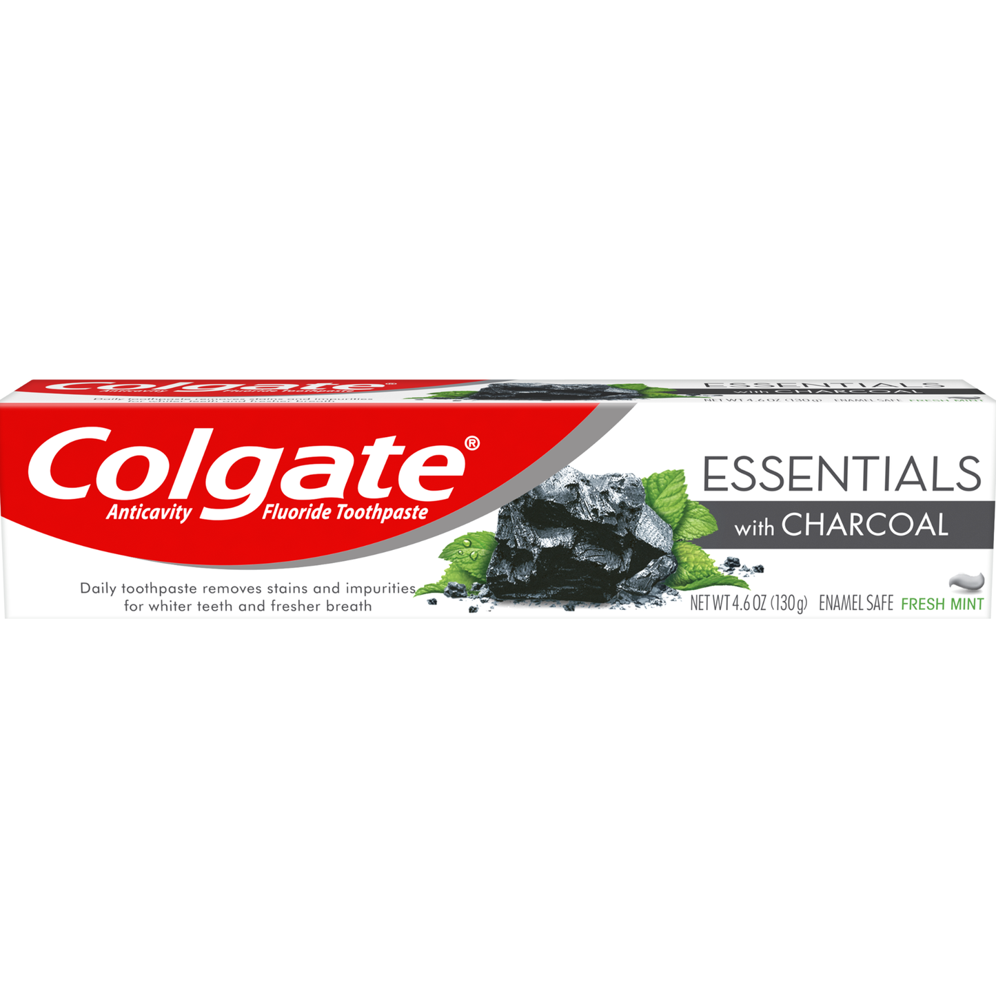 Colgate Essentials Charcoal Fluoride Toothpaste, Fresh Mint, 4.6 Oz