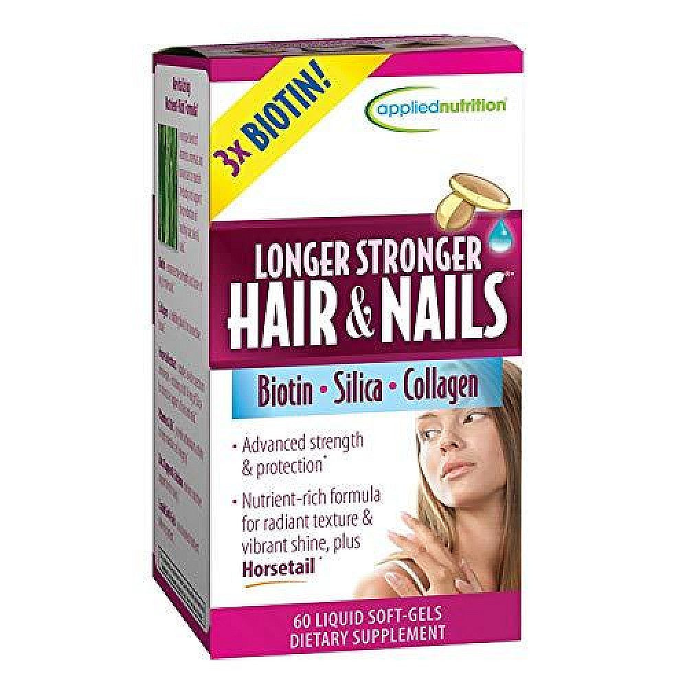 Applied Nutrition Longer Stronger Hair & Nails, 60 Liquid Soft-Gels