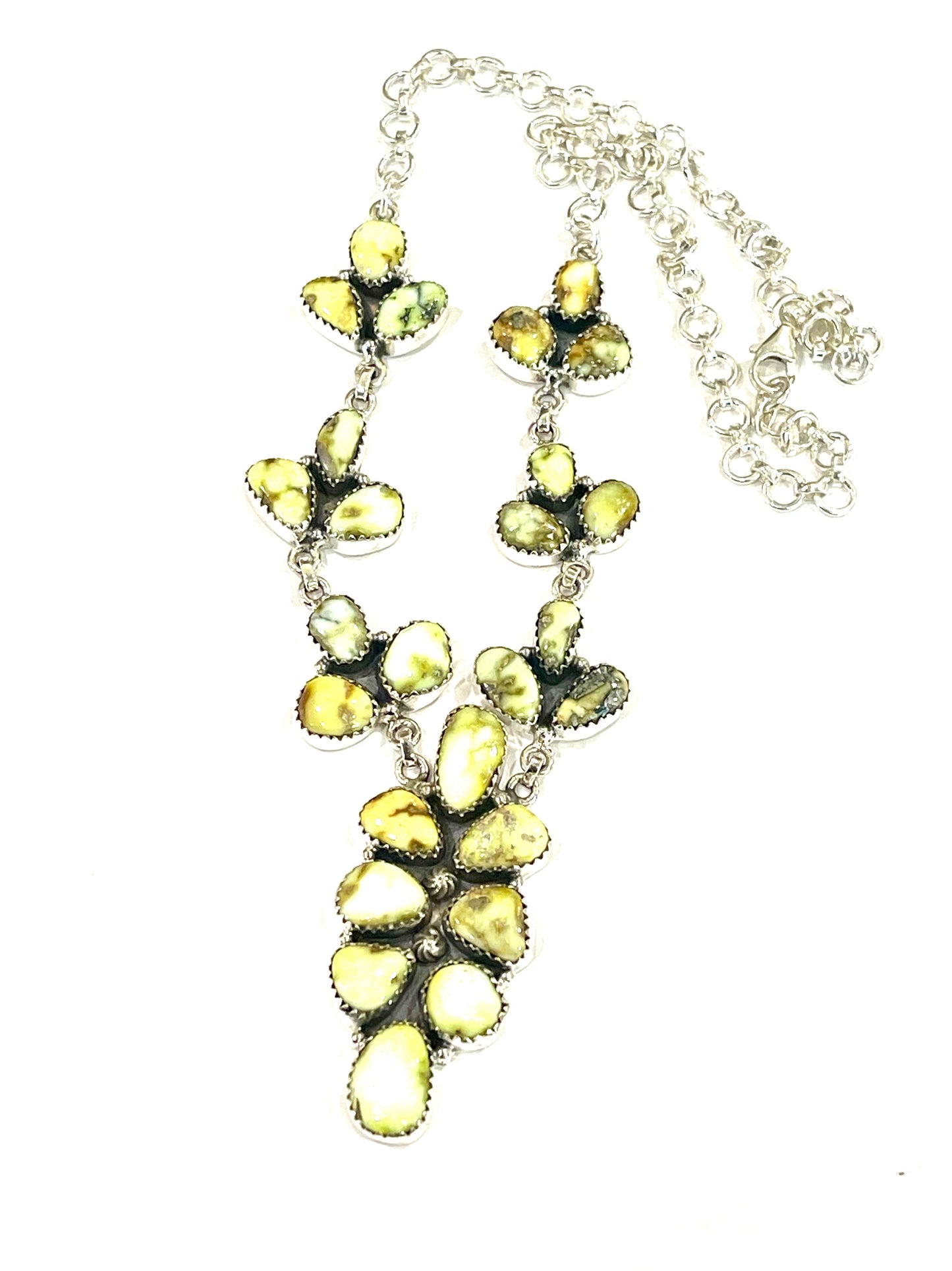 Handmade Sterling Silver & Palomino Cluster Necklace