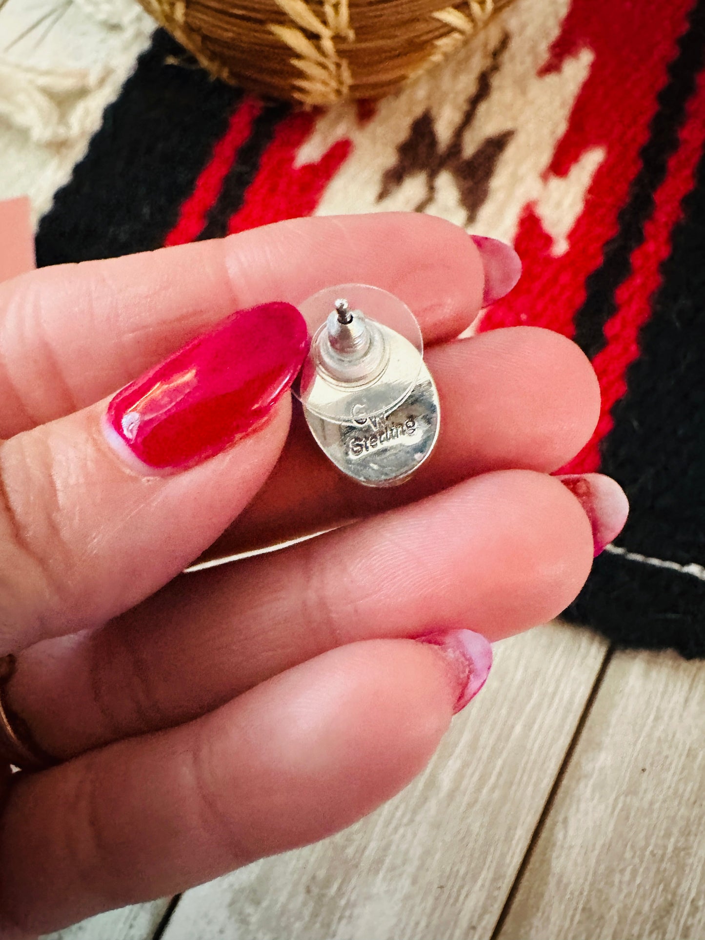 Handcrafted Turquoise & Sterling Silver Stud Earrings