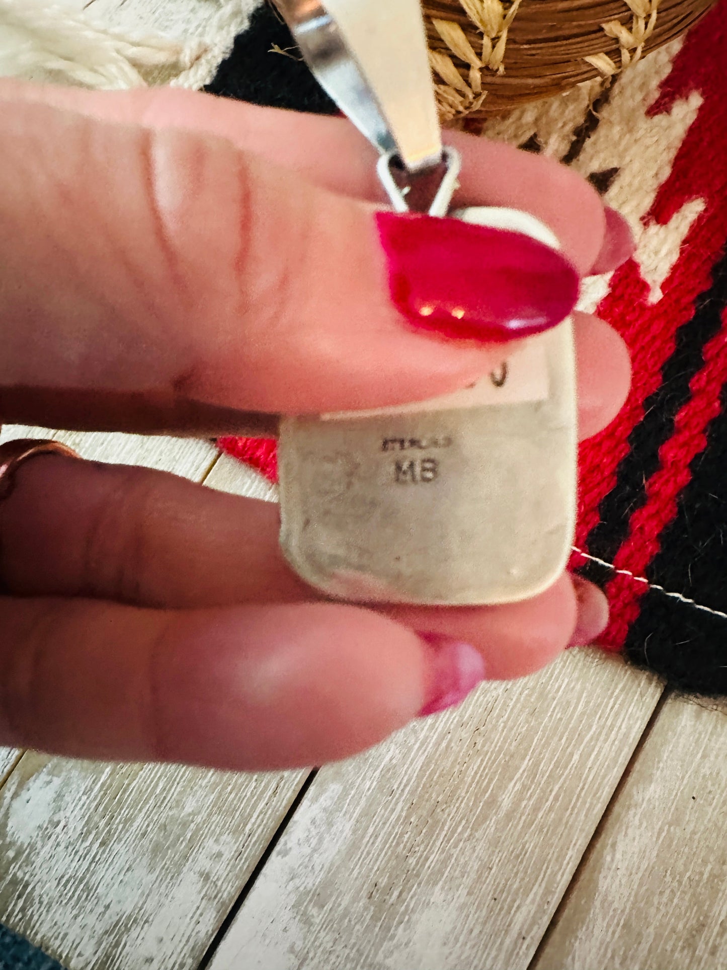 Handcrafted Sterling Silver & Blackjack Turquoise Pendant