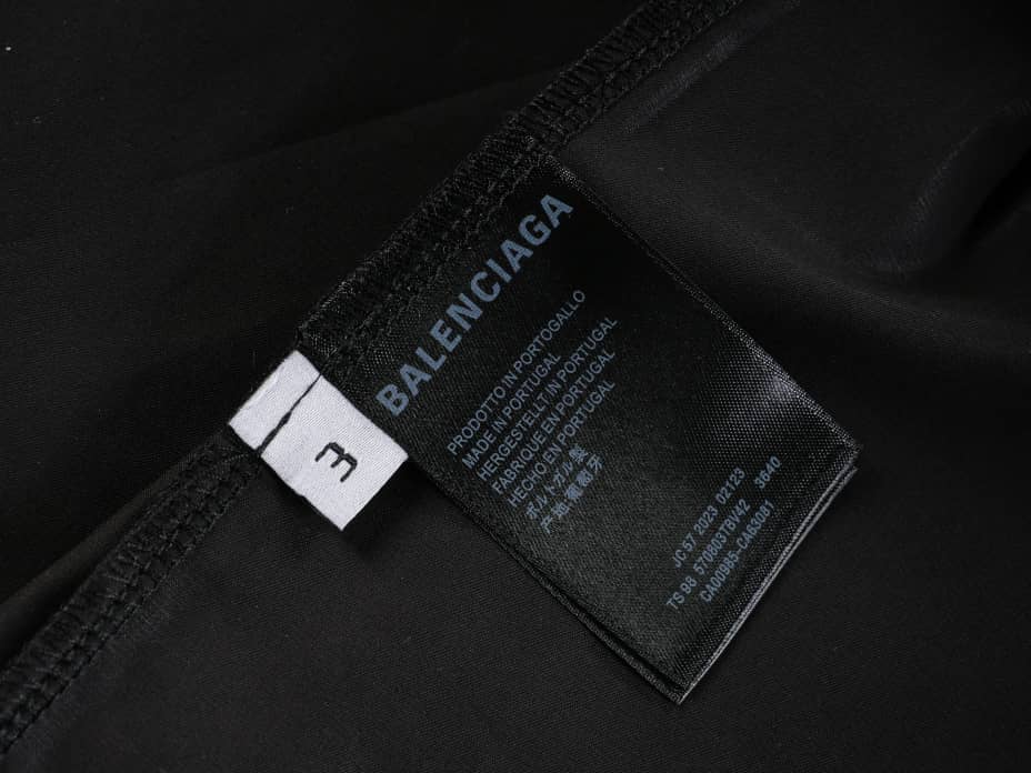 Balenciaga Unisex Distressed Logo Graphic T-Shirt in Black – Luxury Designer Streetwear Tee Made in Portugal, Premium Cotton, Red & White Wave Print, Authentic High-End Fashion Top